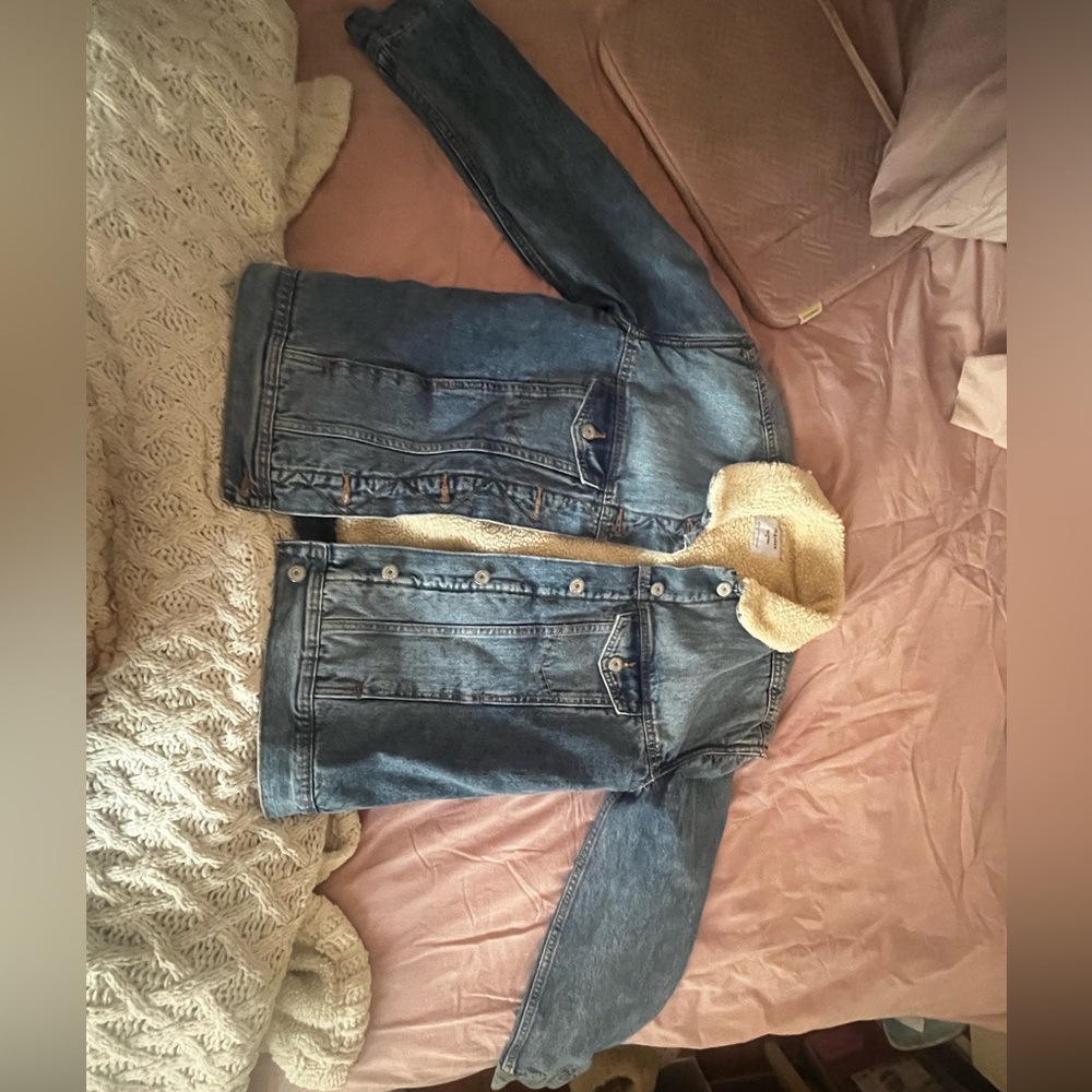 Denim Sherpa “boyfriend” jacket